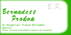 bernadett prokop business card